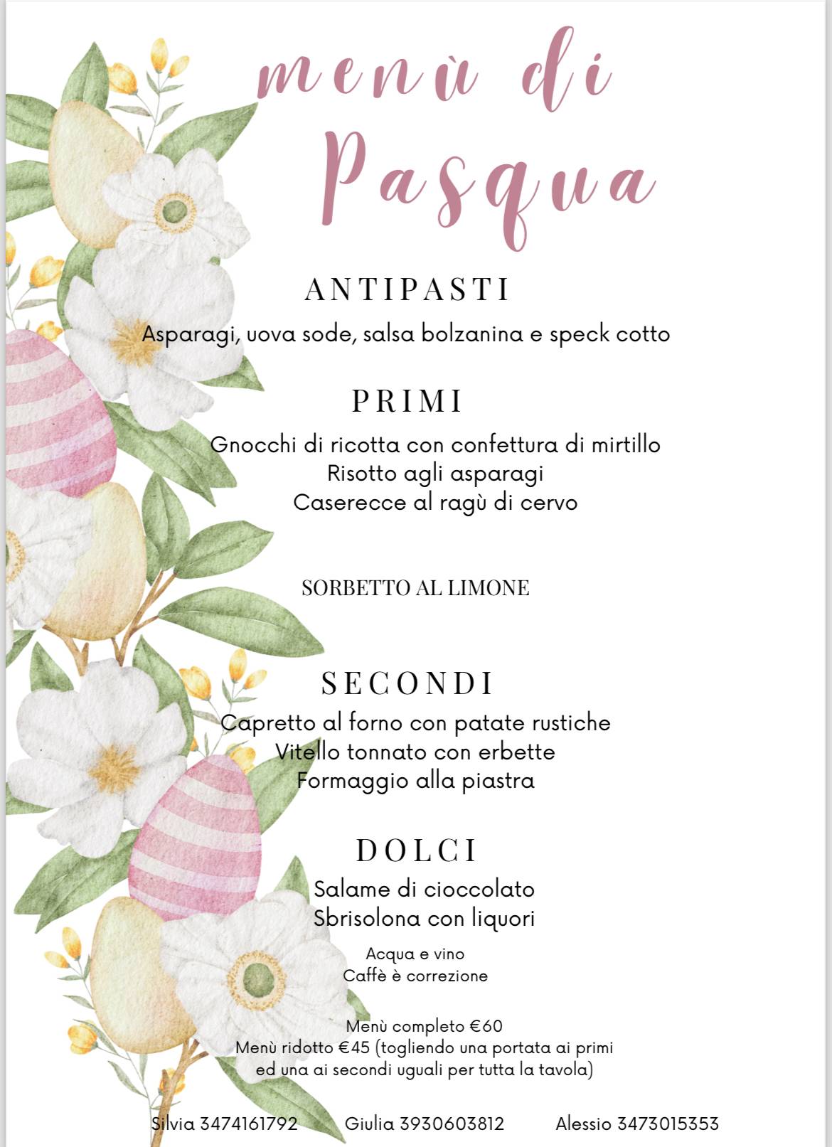 Menu di Ristorante Garní Erta 