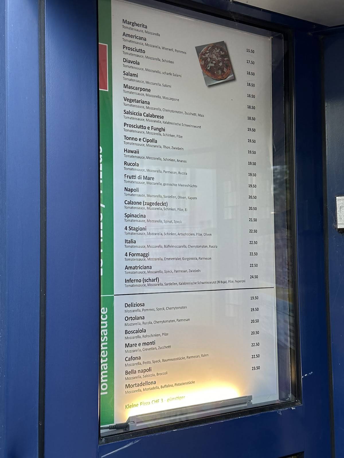 Menu di Gelateria Pizzeria Italia GmbH 