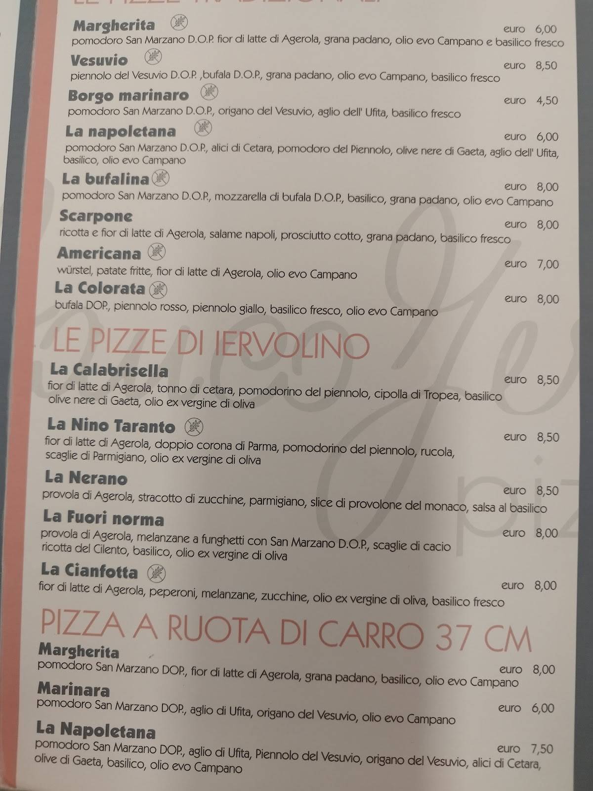 Menu di Gianfranco Iervolino Pizza e Fritti Ottaviano 