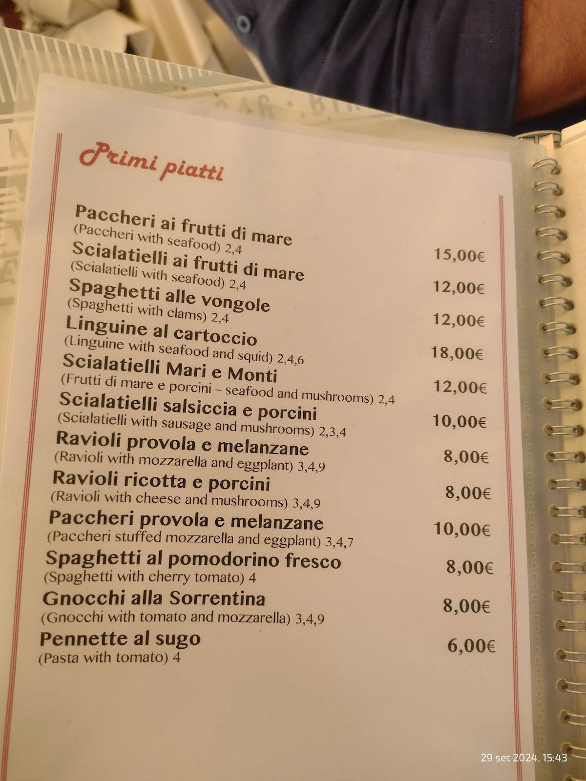 Menu di Ristorante pizzeria da Gighetto 
