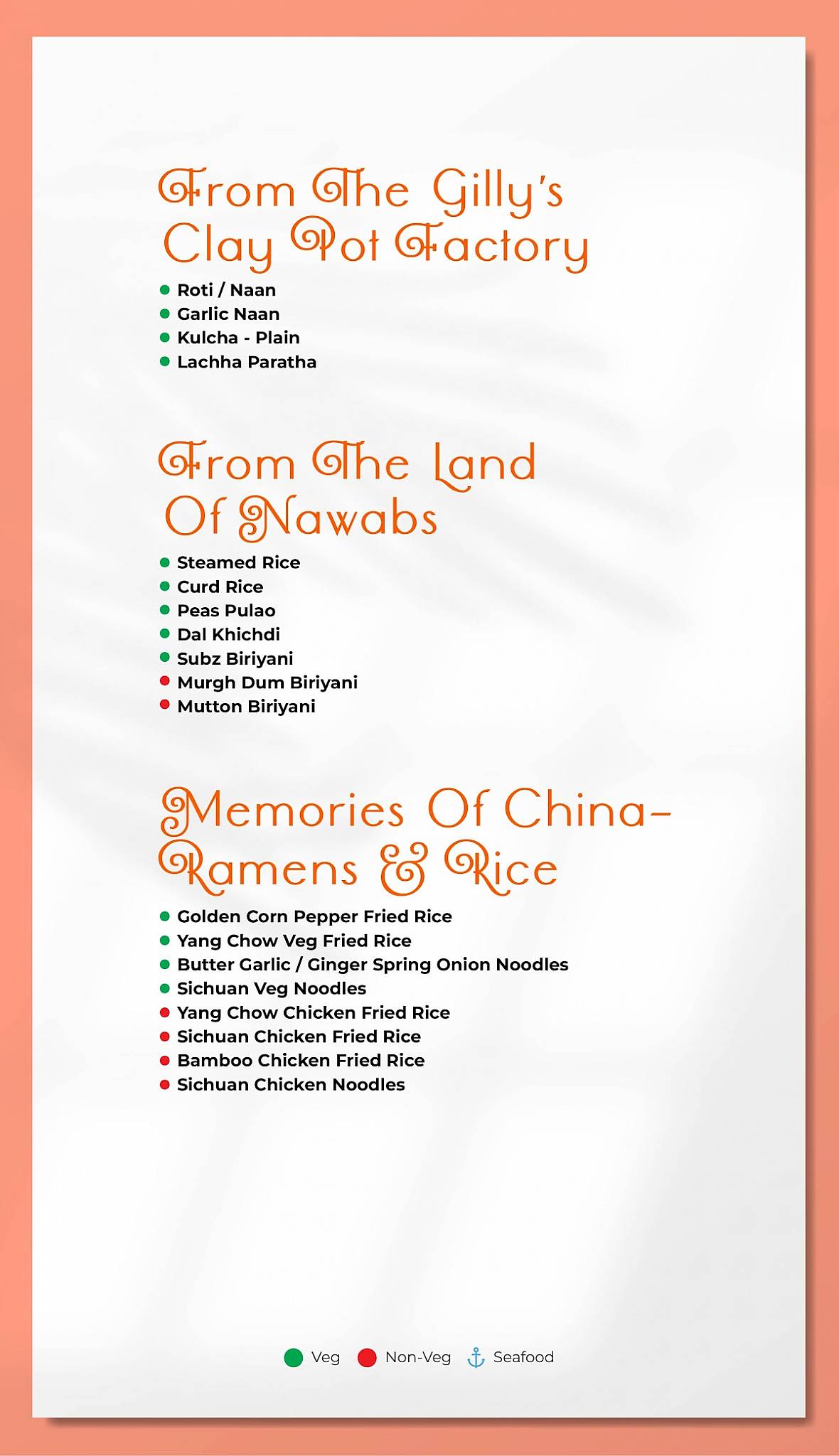 Gillys Restobar menu