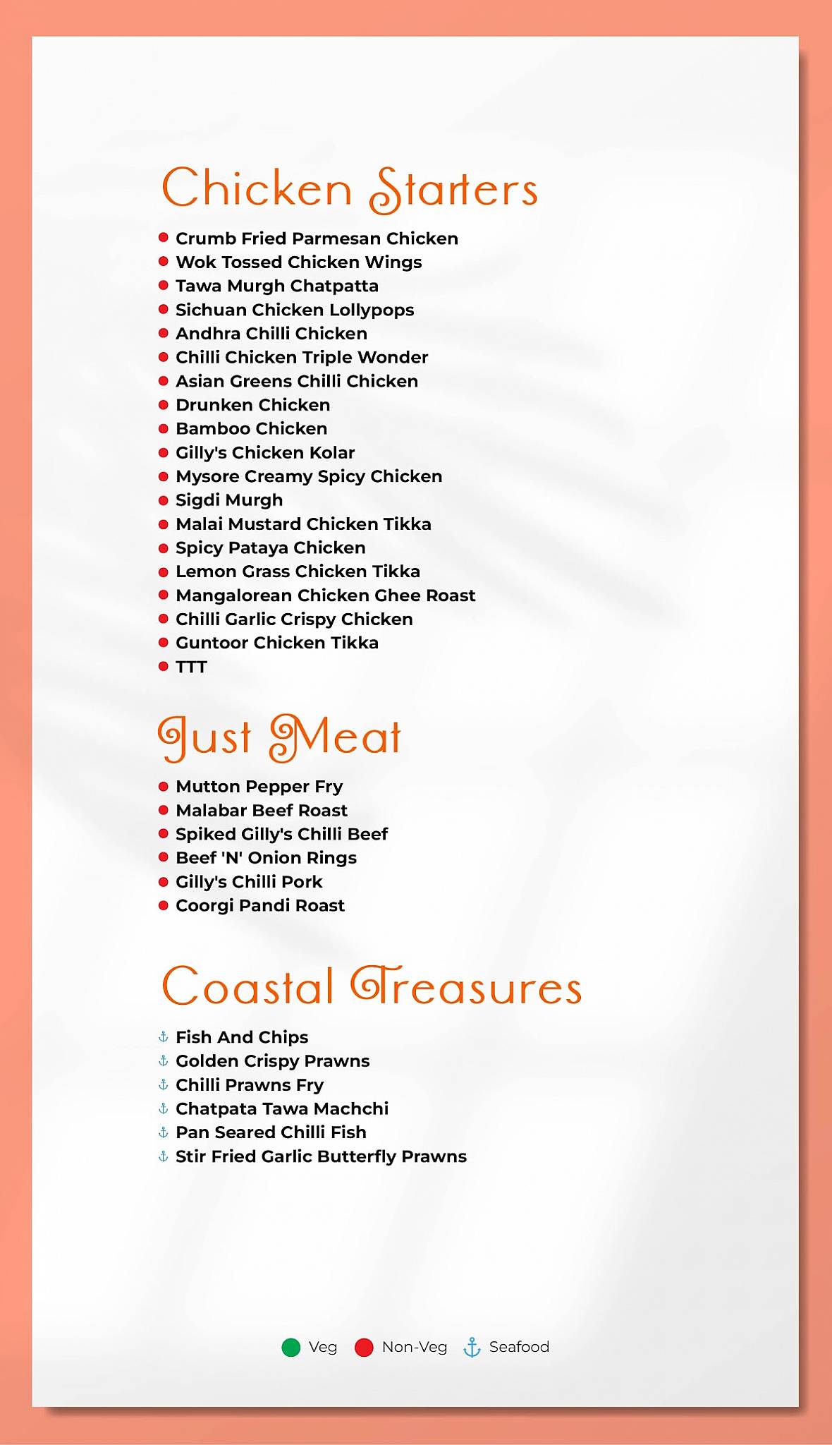 Gillys Restobar menu