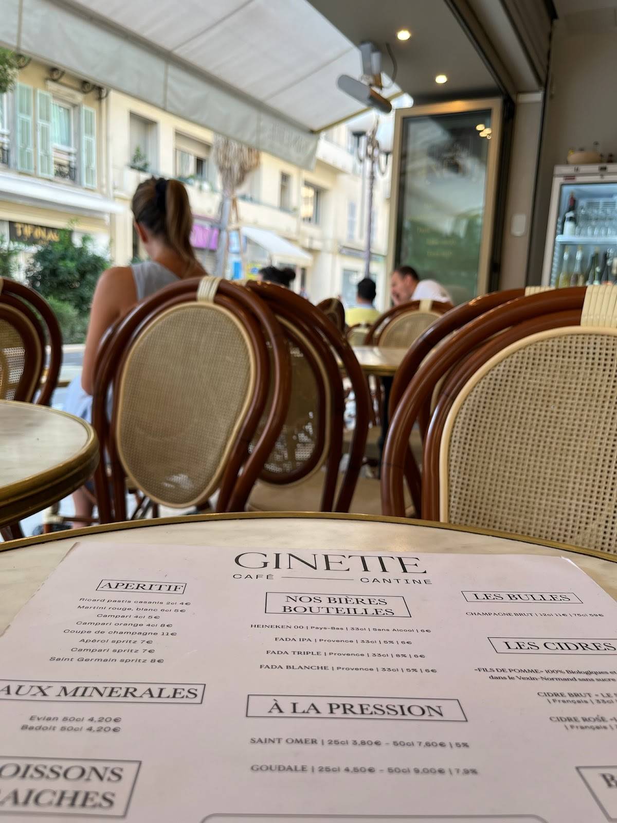 Menu de Ginette Café Cantine