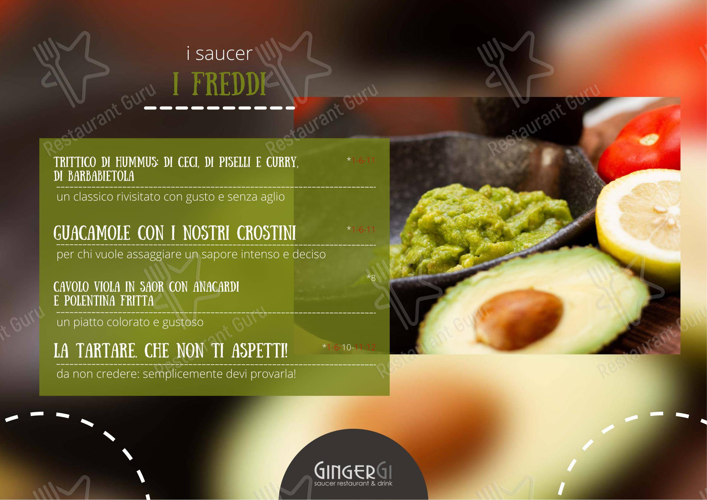 Menu bar per GingerGi in Padova
