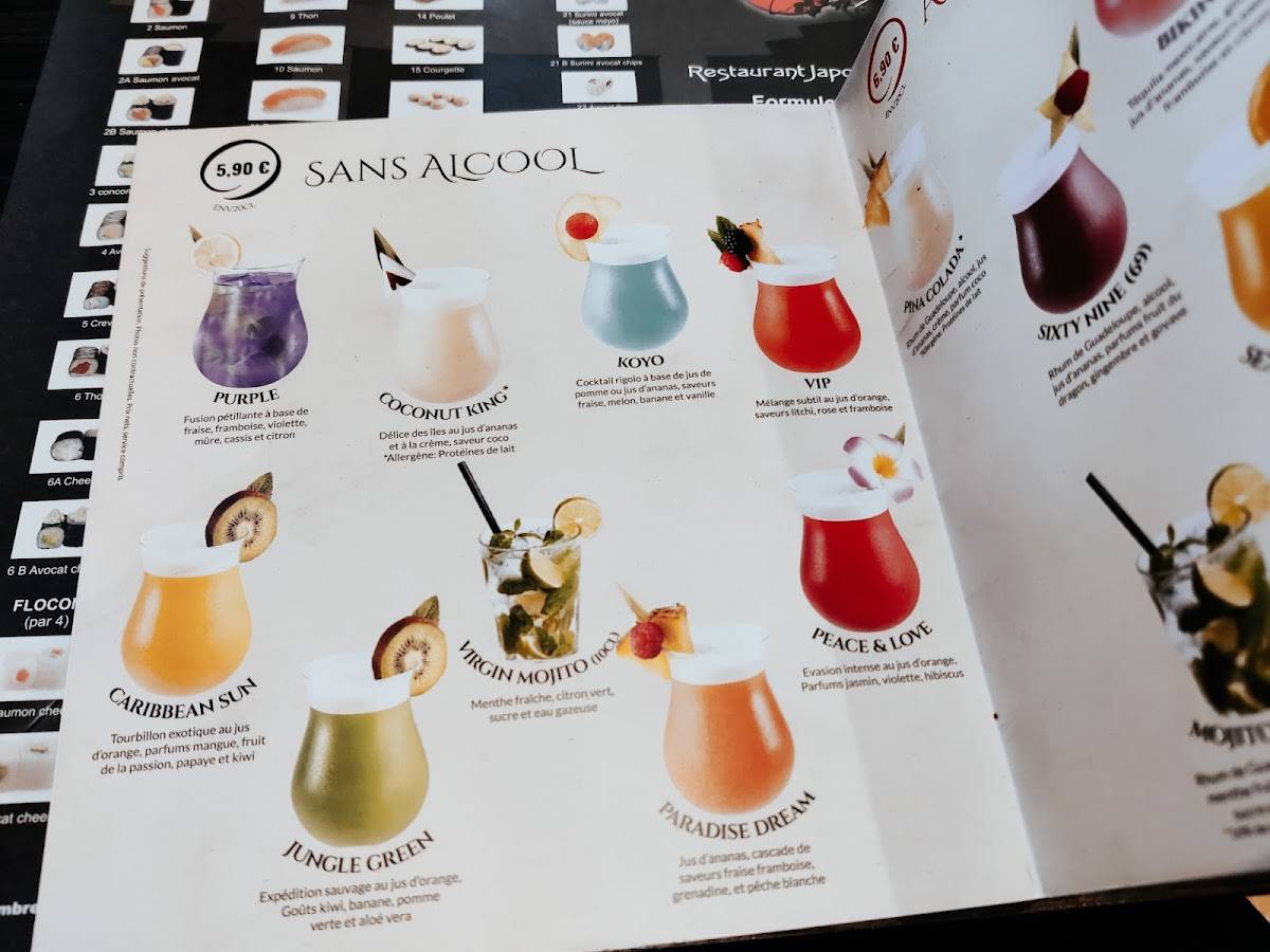 Menu de Ginza