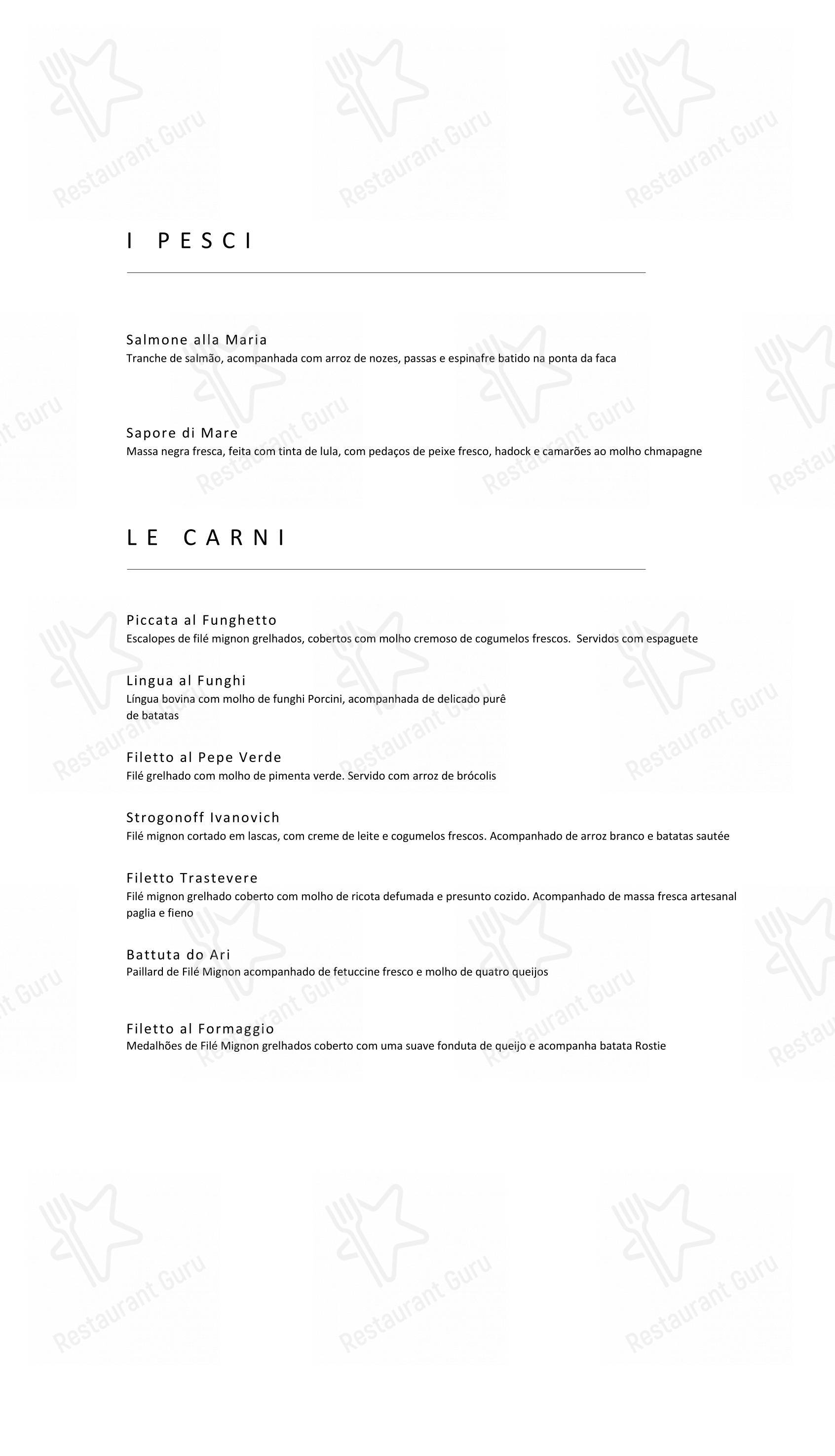 Giuseppe Italiano em Rio de Janeiro - Menu