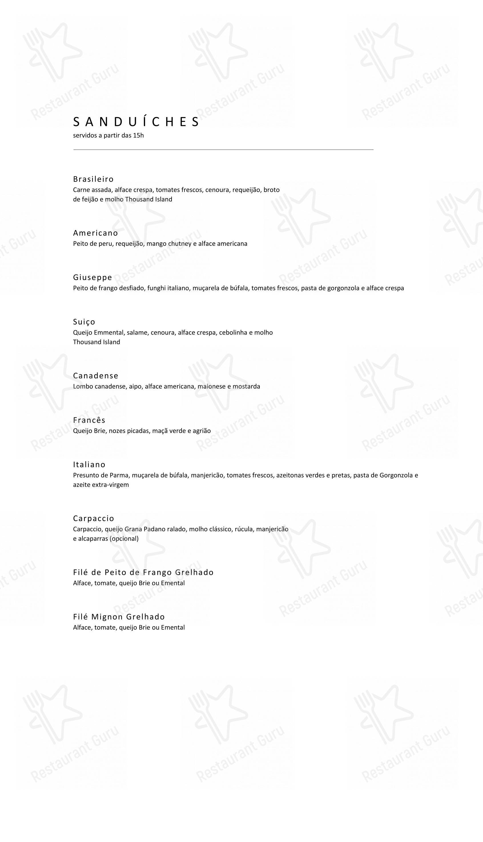 Giuseppe Italiano em Rio de Janeiro - Menu