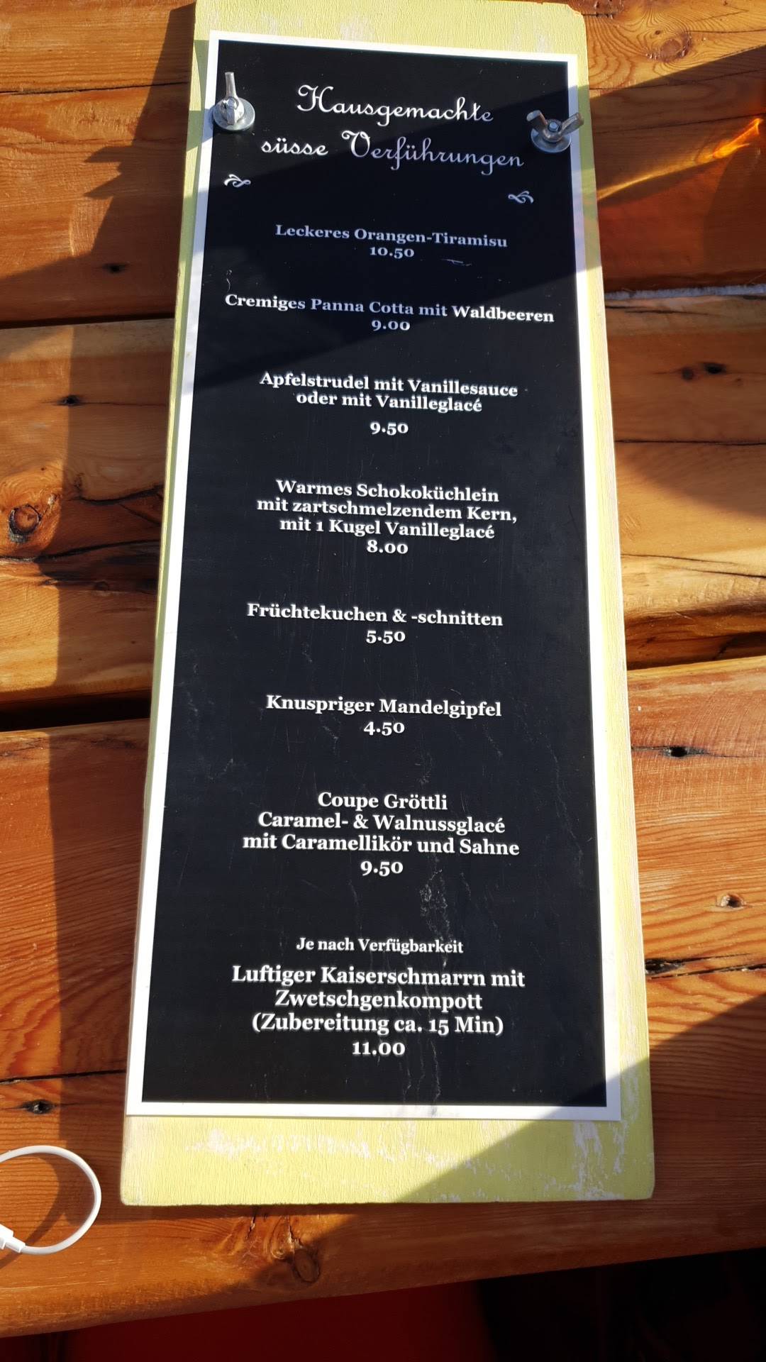 Menu di Gletschergrotte 