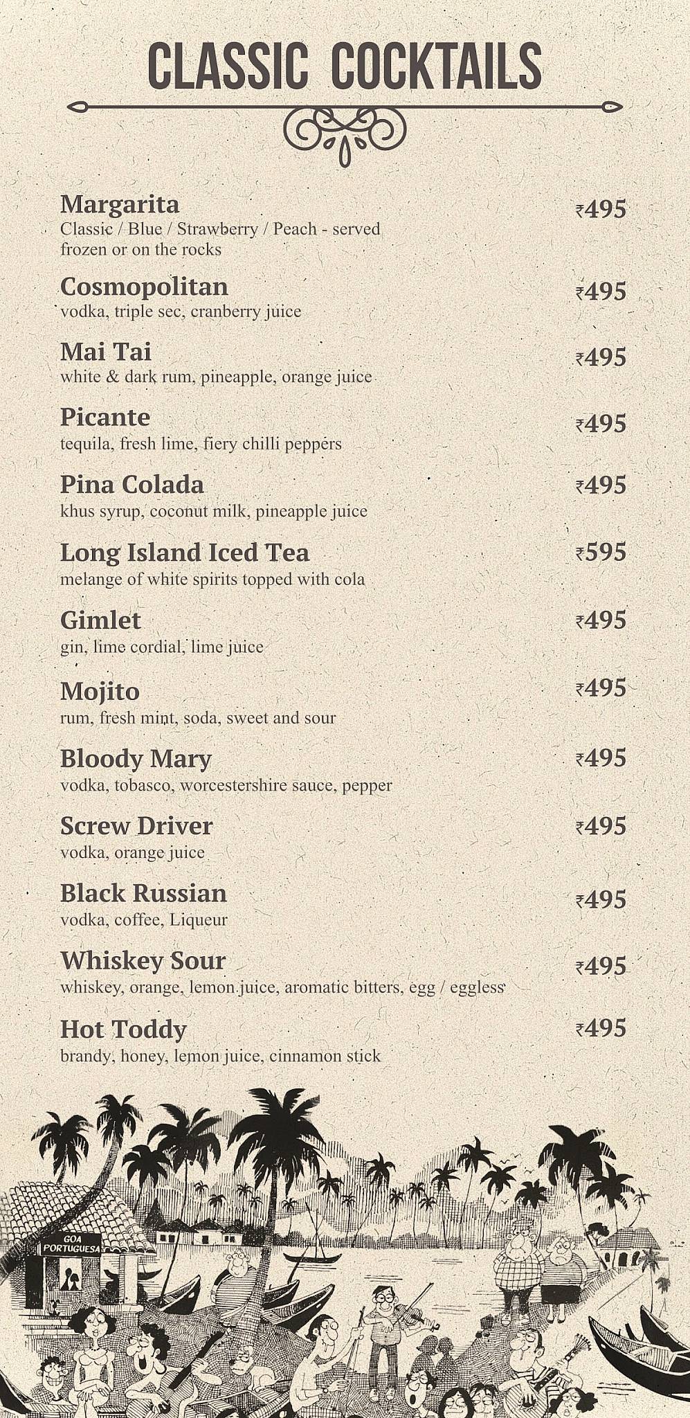 Goa Portuguesa Restobar menu