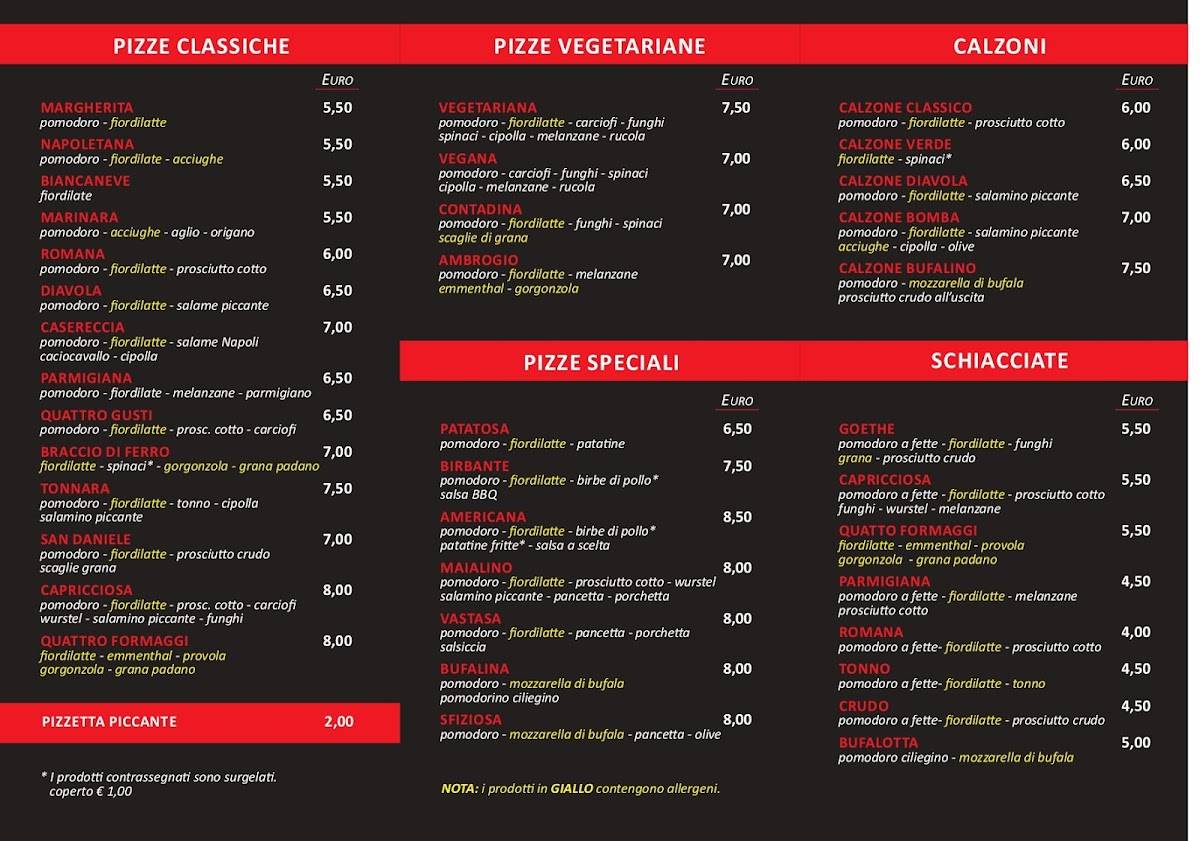 Menu di Goethe 