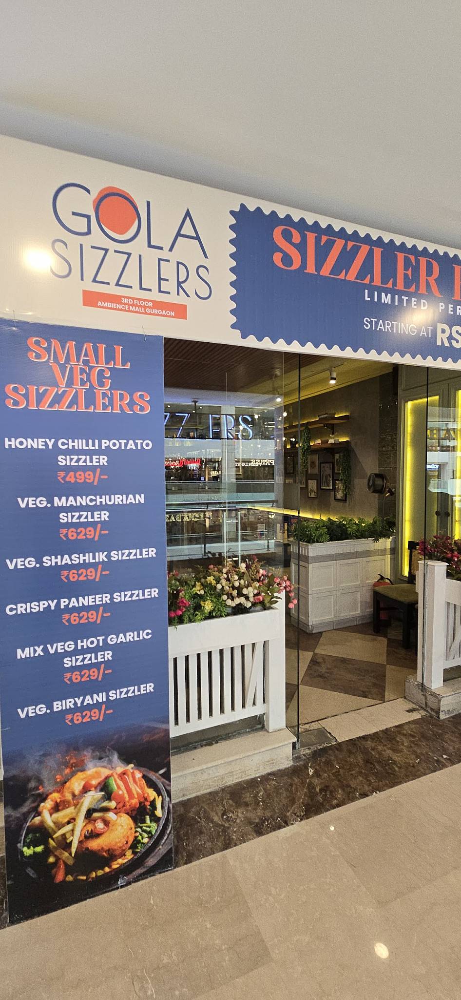 Gola Sizzler’s menu