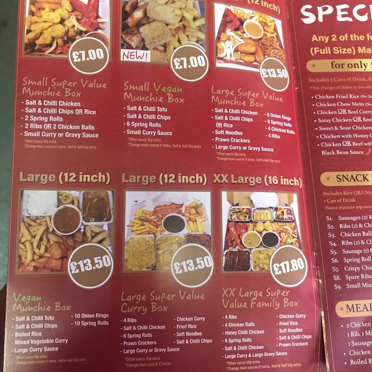 Menu at Golden Harvest restaurant, Belfast, 403 Ormeau Rd