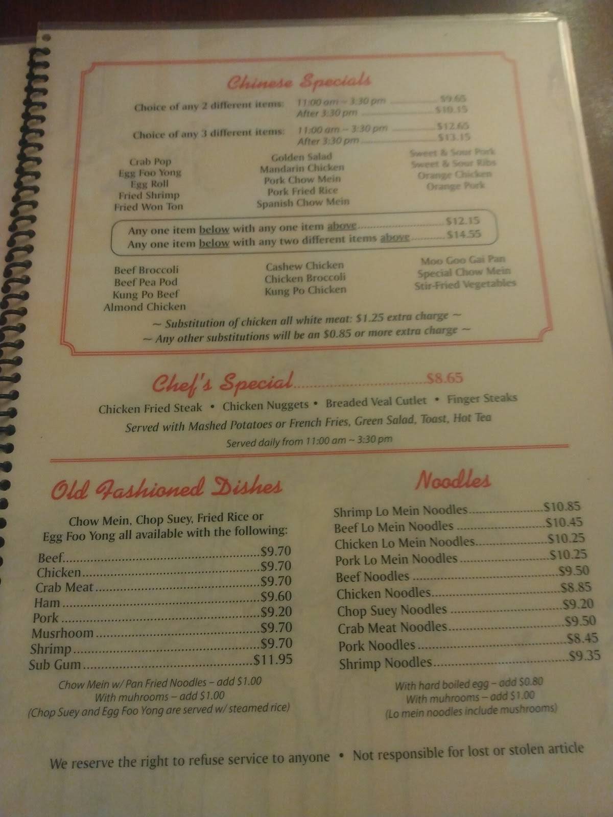 Menu at Golden Palace Restaurant, Caldwell