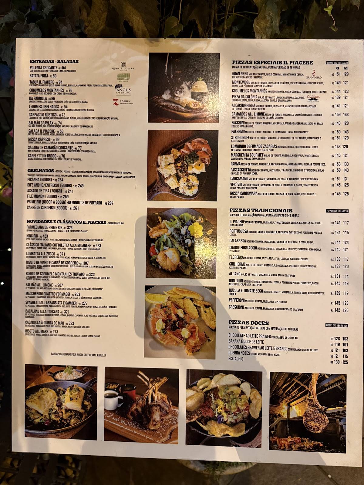 Il Piacere cardápio