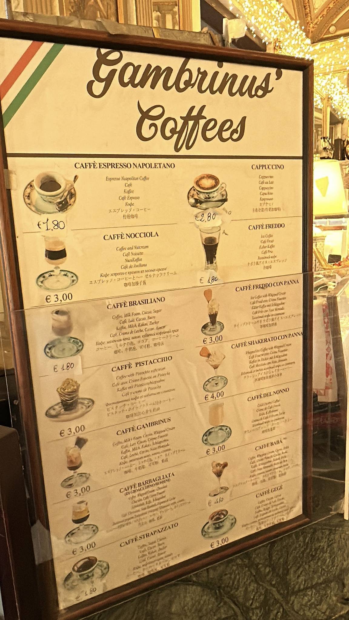 Menu di Gran Caffè Gambrinus 