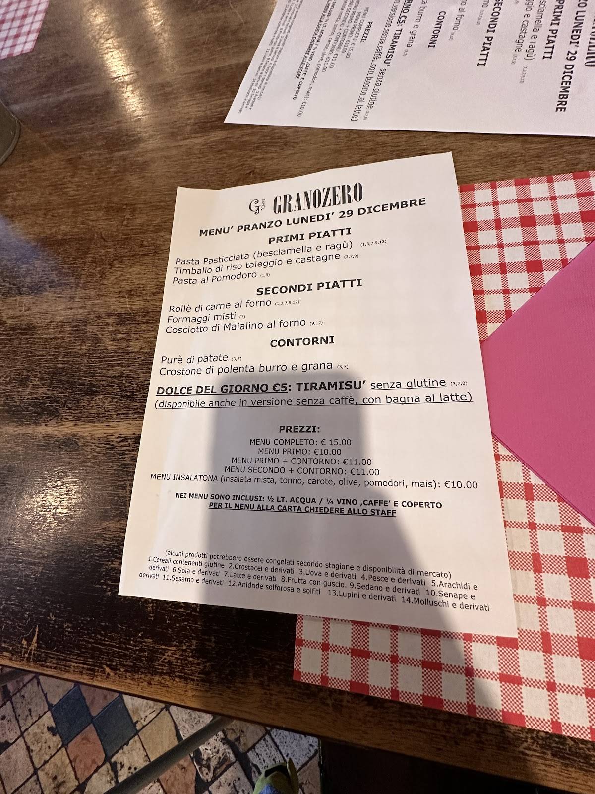 Menu di Granozero 