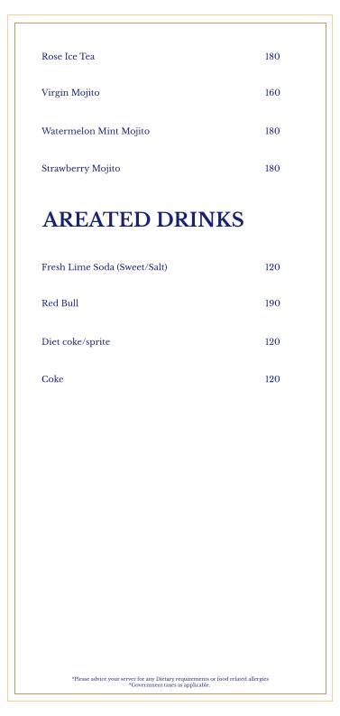 Gree ca Cafe Rooftop menu