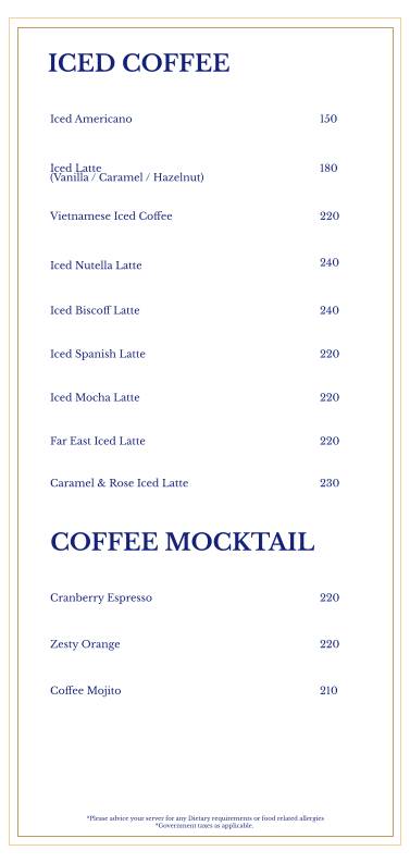 Gree ca Cafe Rooftop menu