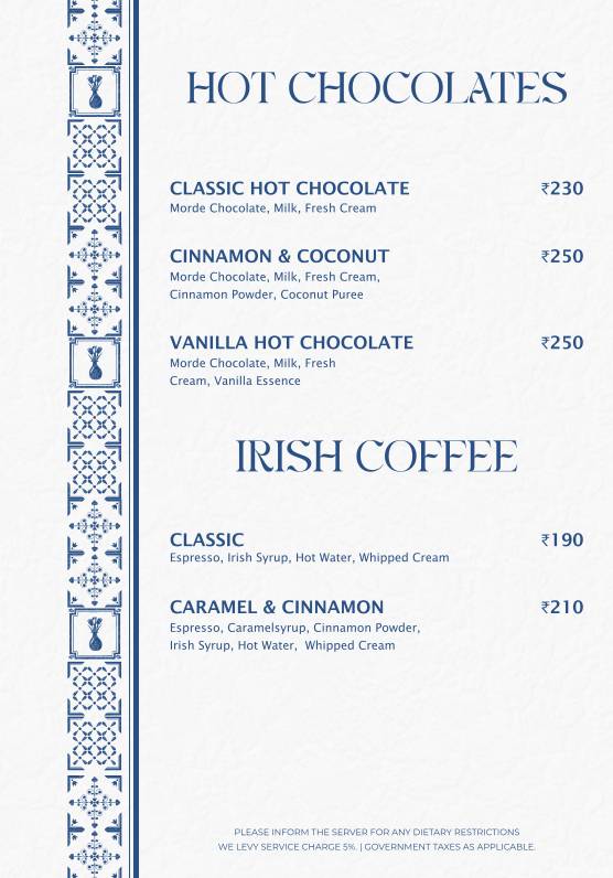 Gree ca Cafe Rooftop menu