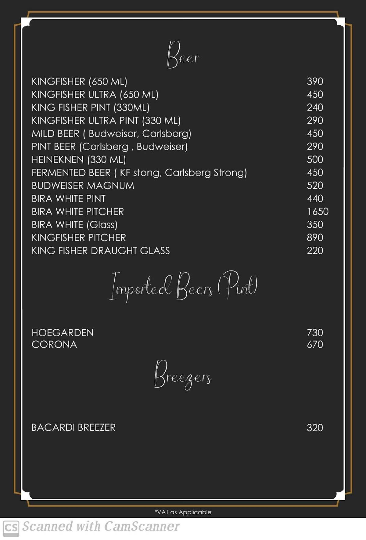 Green House menu