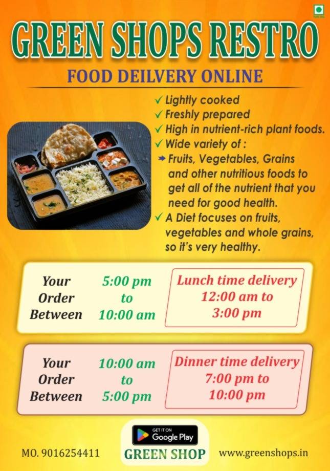 Green Shops Restro menu