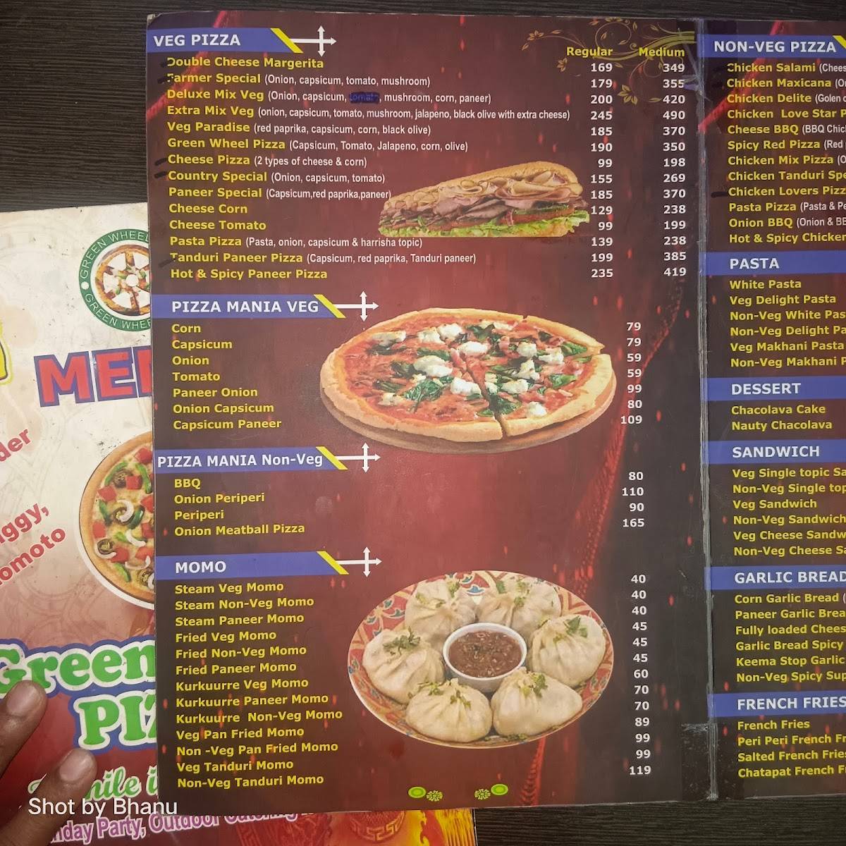 Green Wheel Pizza menu