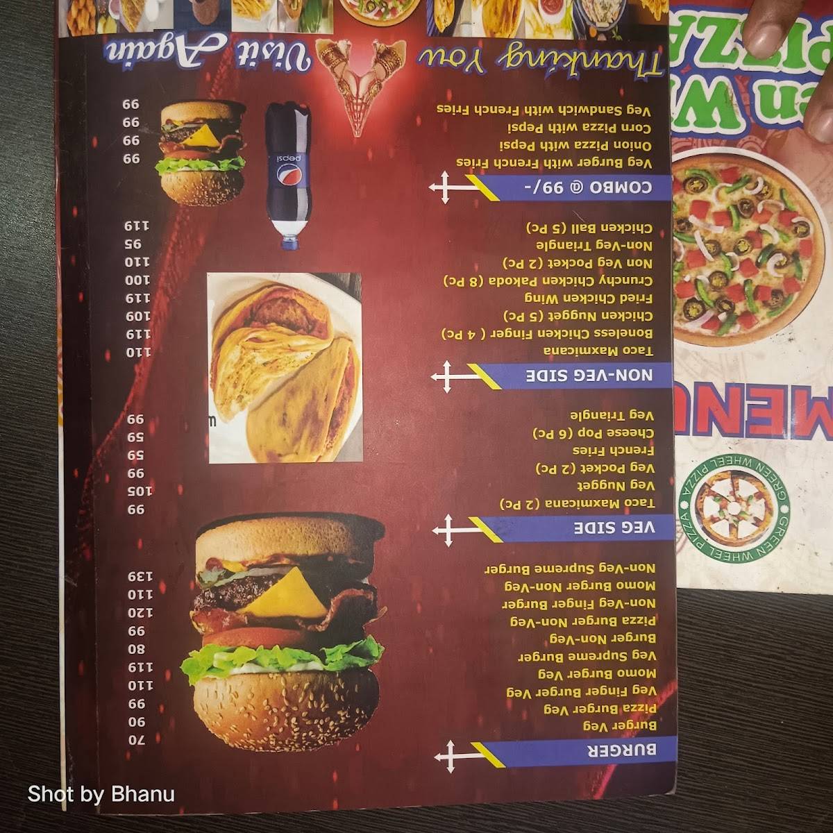 Green Wheel Pizza menu
