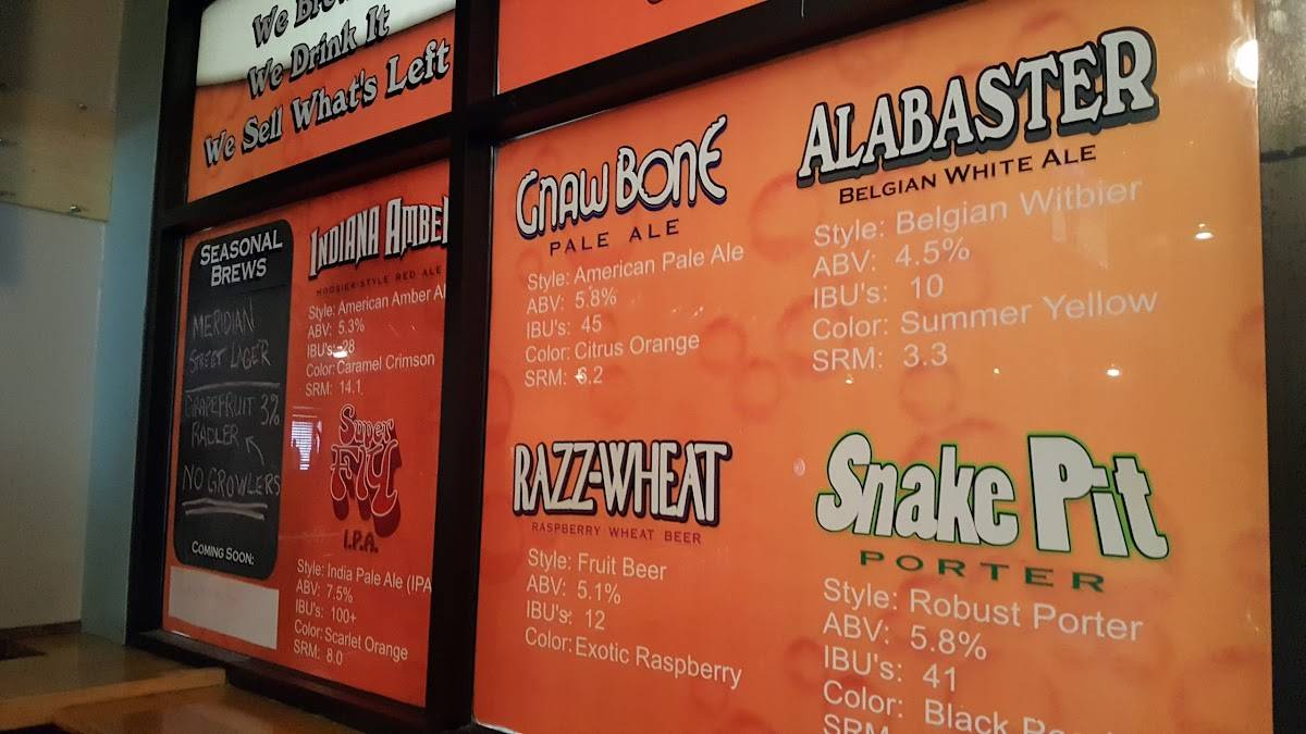 Menu at Oaken Barrel Brewing Company, Greenwood