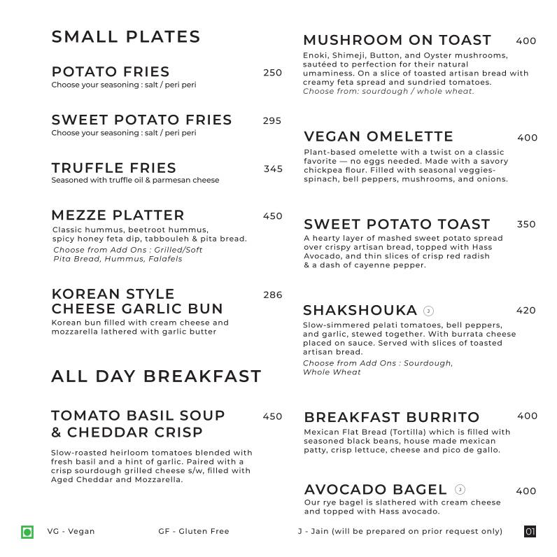 Grey Soul Coffee Roasters (Bandra West) menu