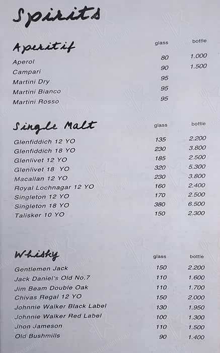 Greyhound Cafe Menteng menu