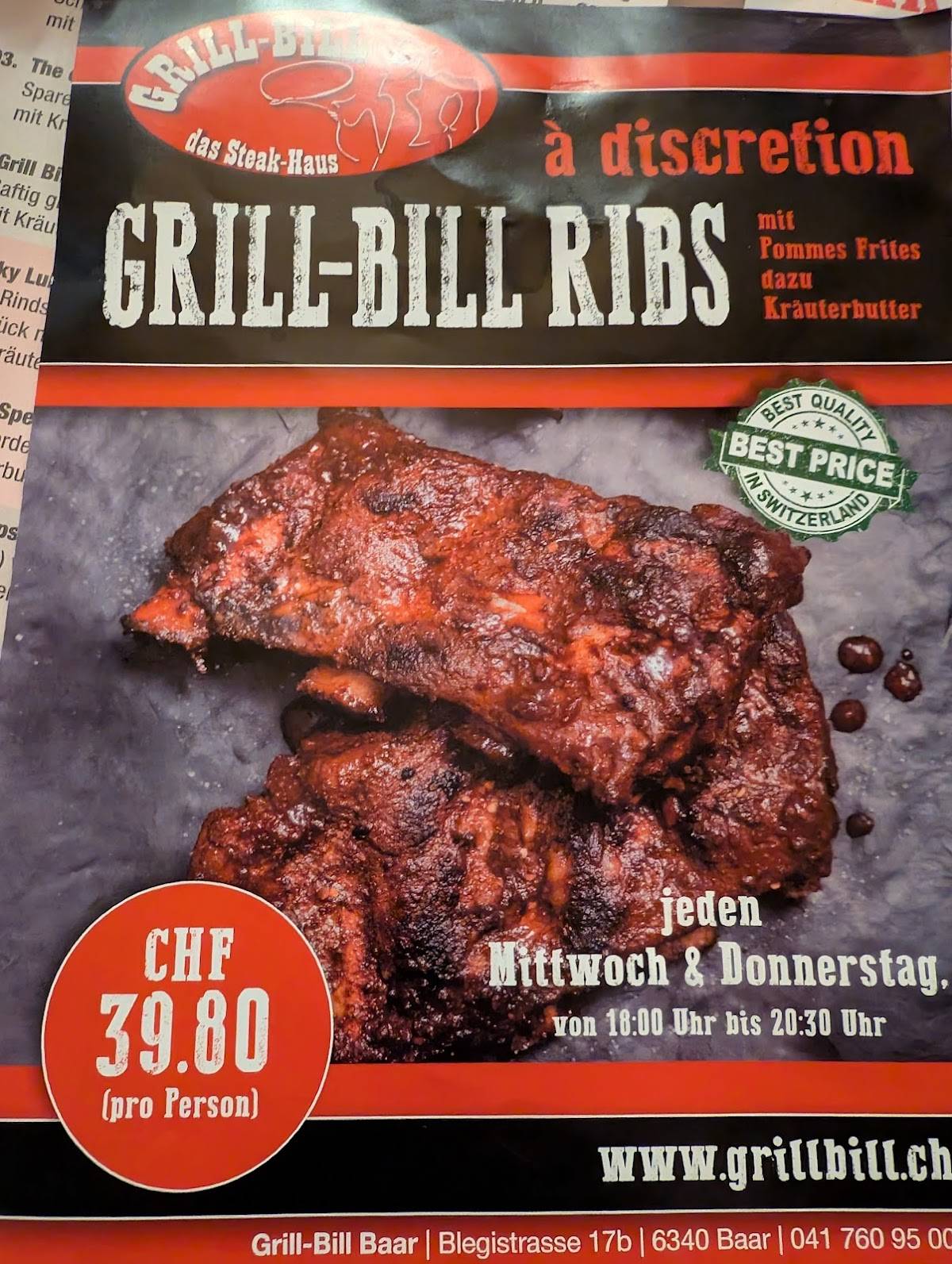 Menu di Grill Bill 