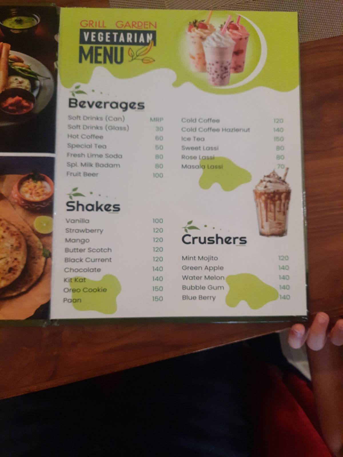 Grill Garden Restaurant & Lawn menu