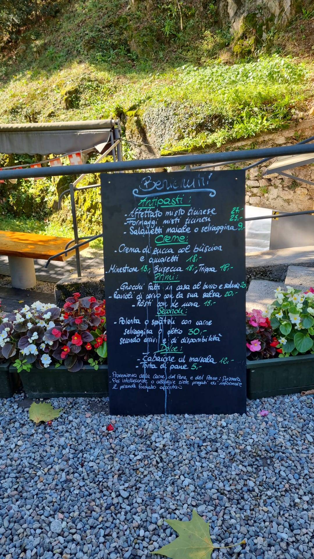 Menu di Grotto Zotta 
