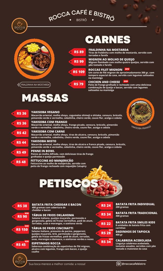 Rocca Café Bistrô cardápio