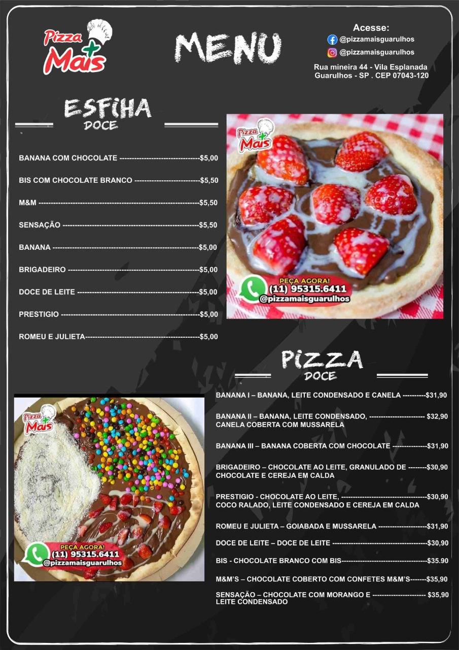 Pizzaria Pizza Mais cardápio