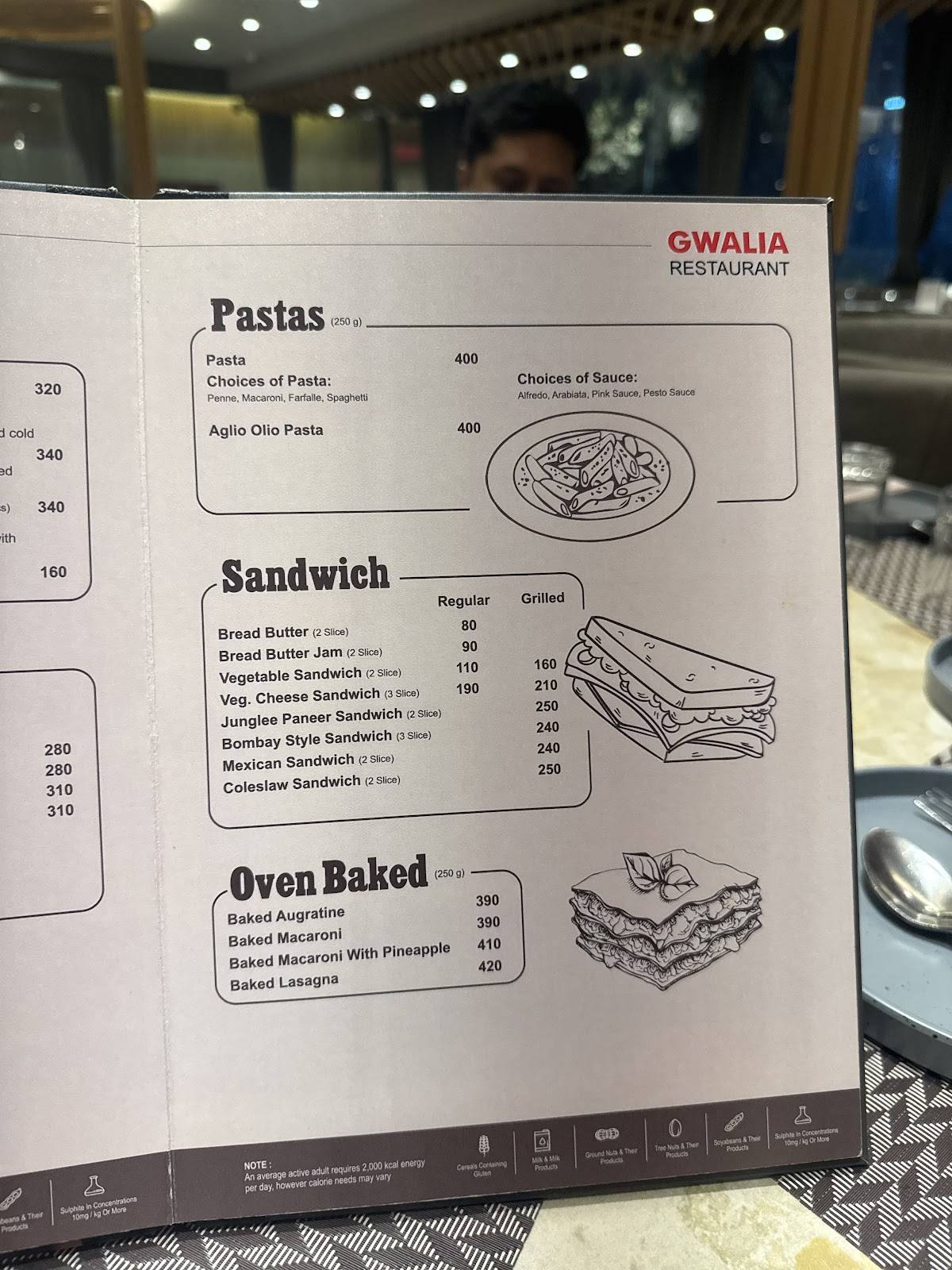 Gwalia Sweets, Street Food & Restaurant menu