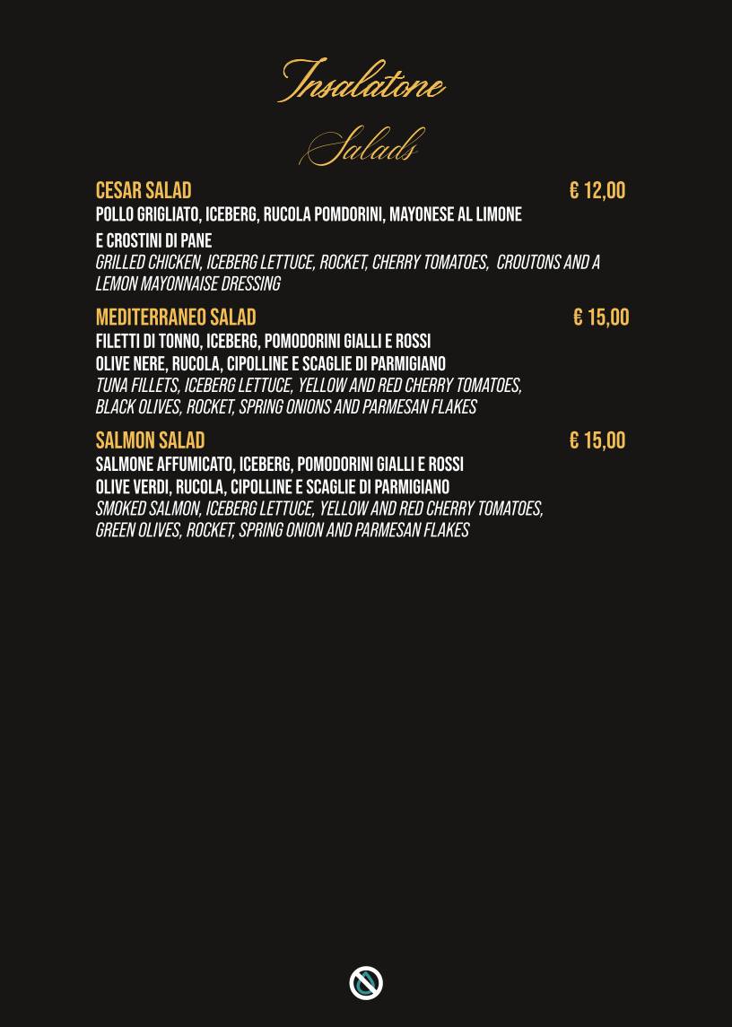 Menu di H2NO 