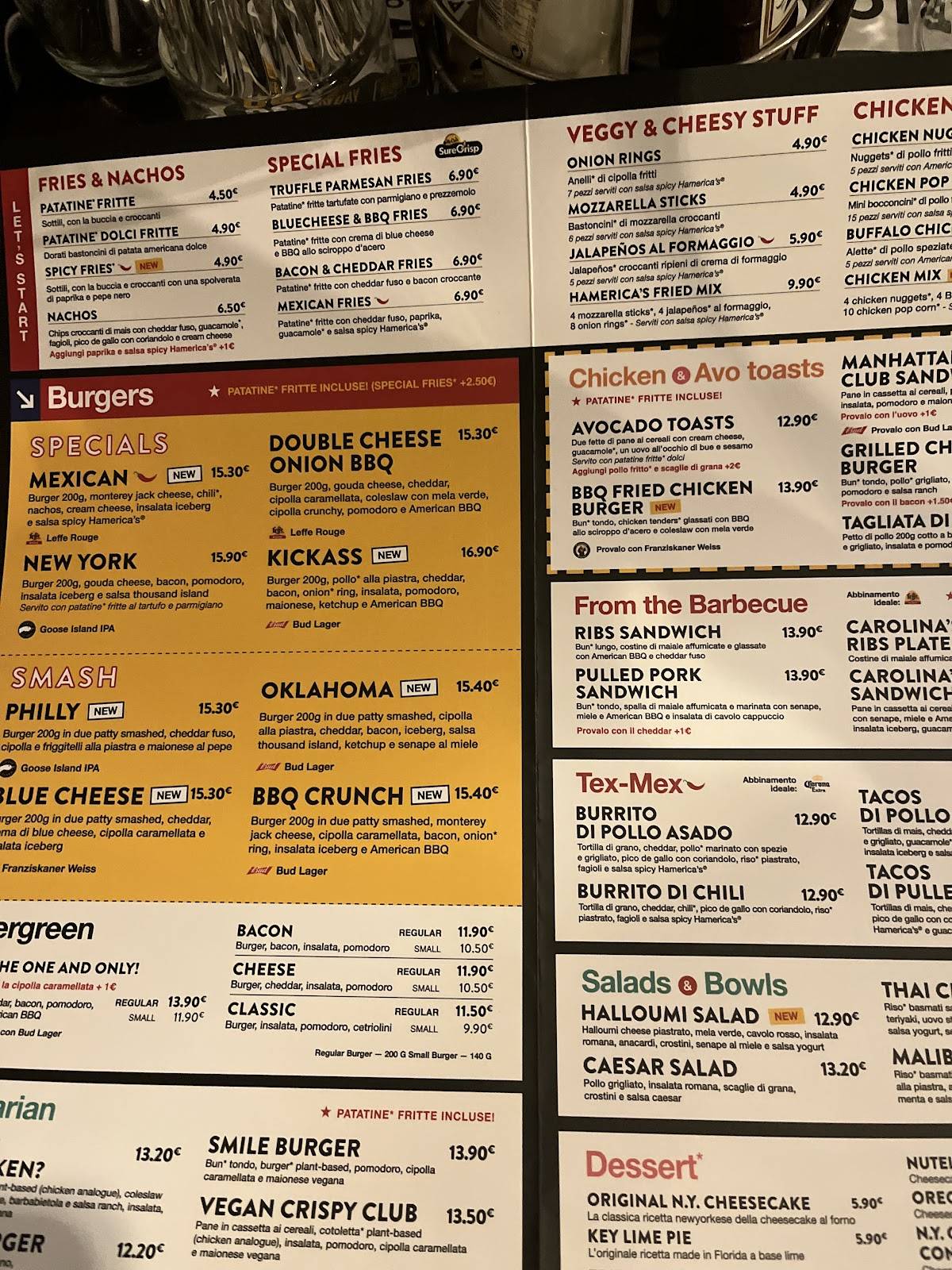 Menu di Hamerica's Modena 