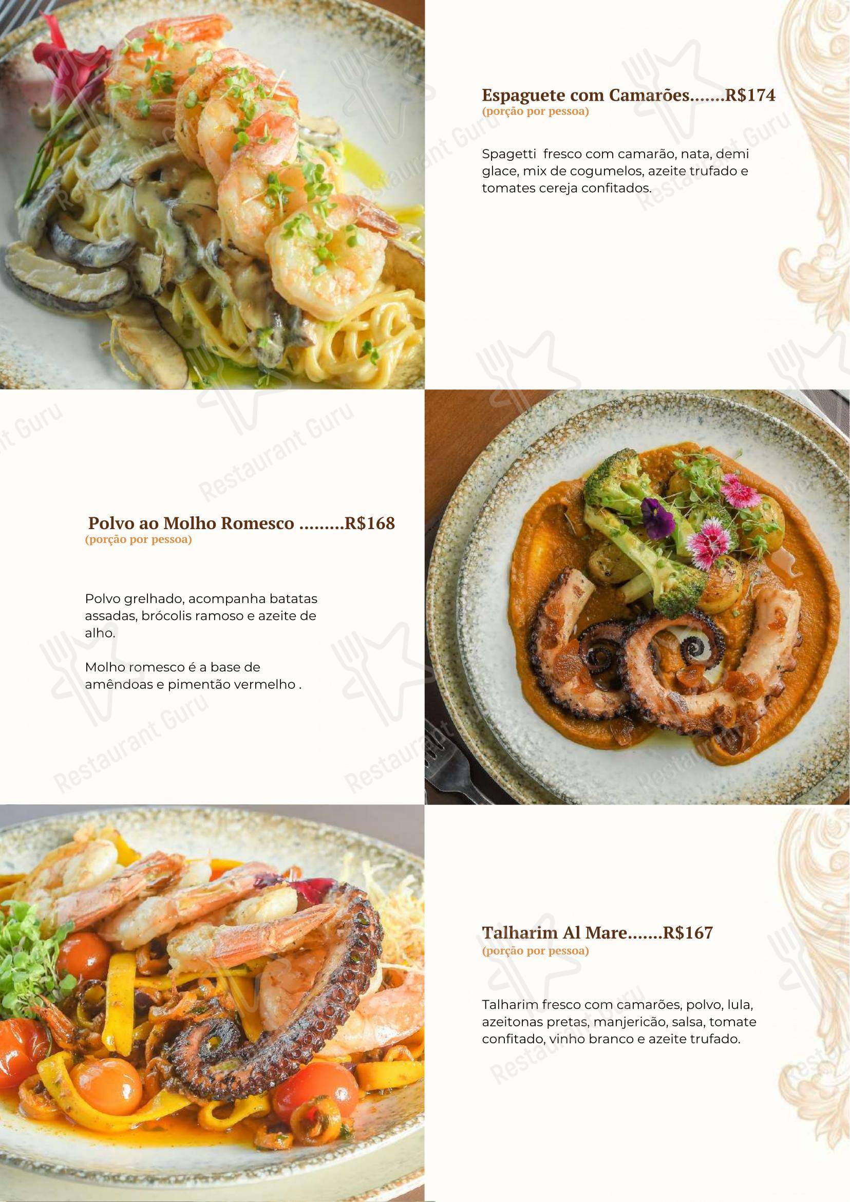 Restaurante Giratório RF Vision - Menu