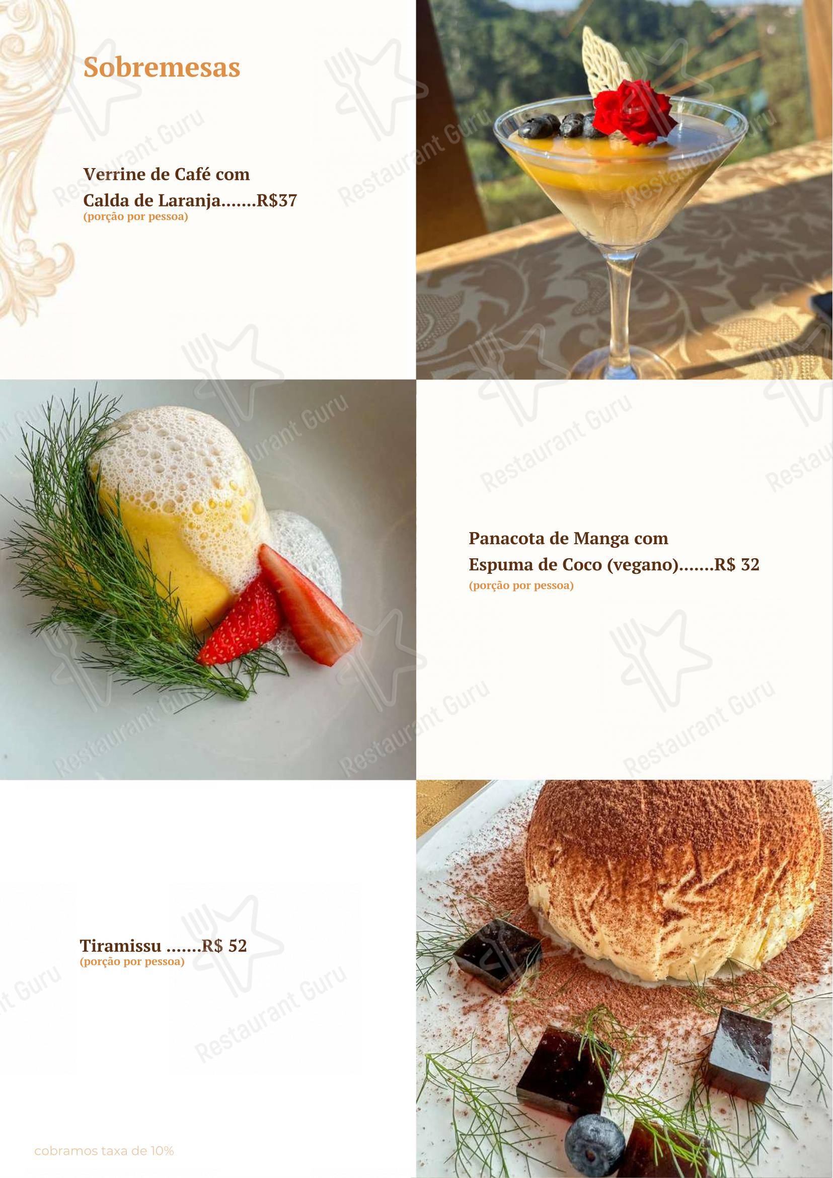 Restaurante Giratório RF Vision - Menu