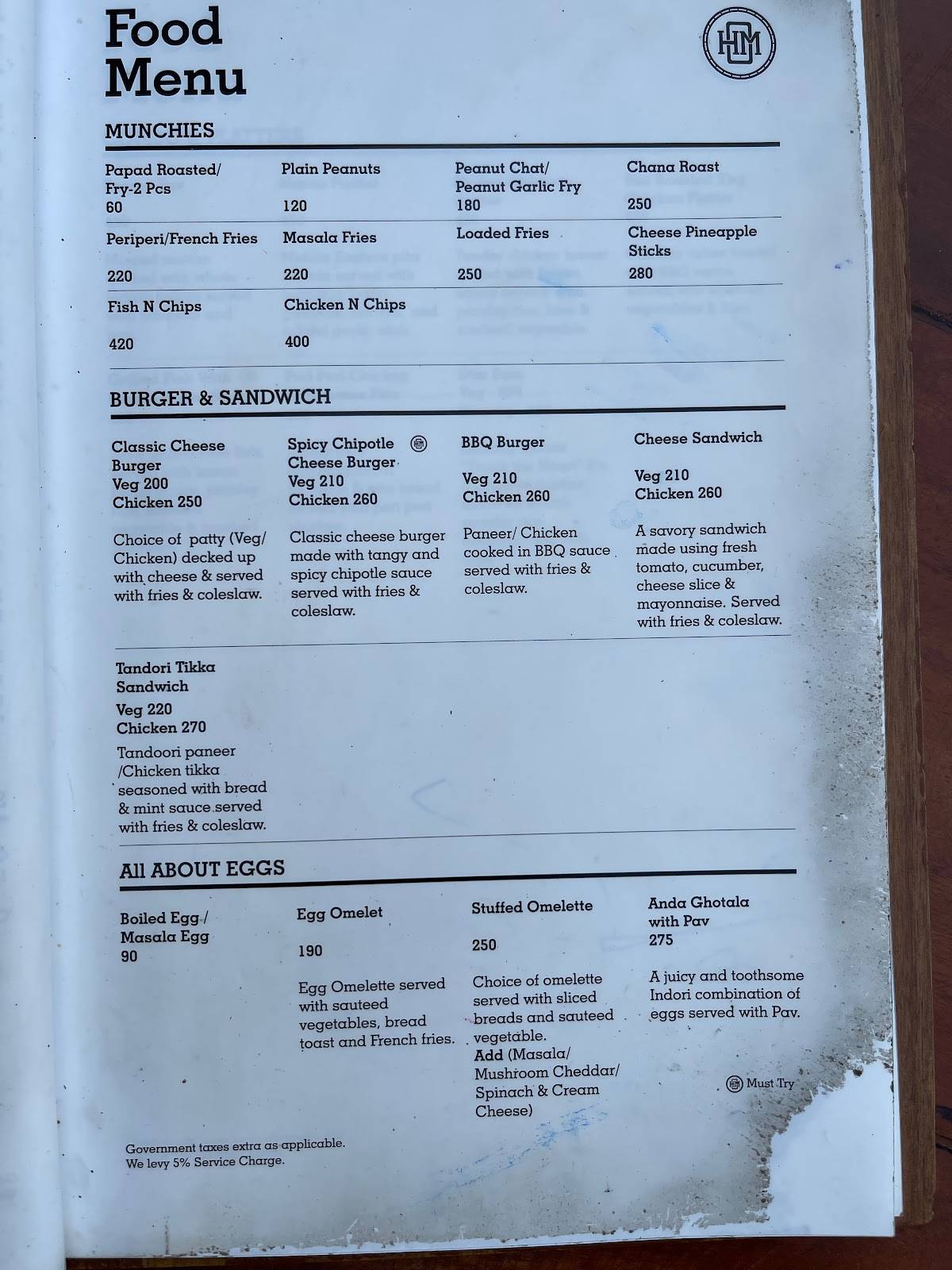 HOUSE OF MALTS: RESTOBAR menu