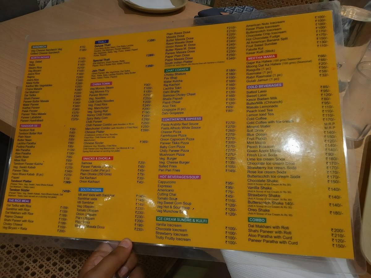 Haldiram Bhujiawala menu
