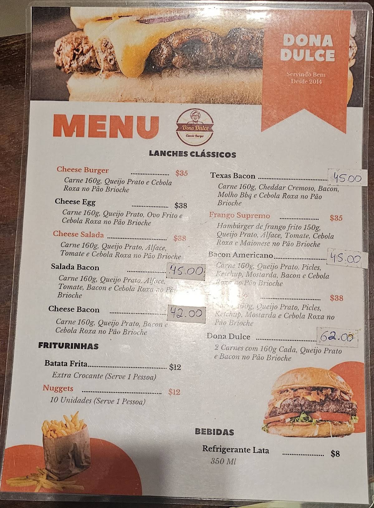 Hamburgueria Dona Dulce cardápio