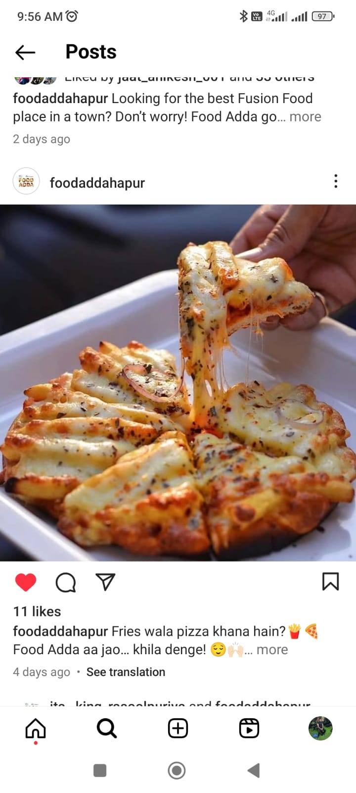 Food Adda menu