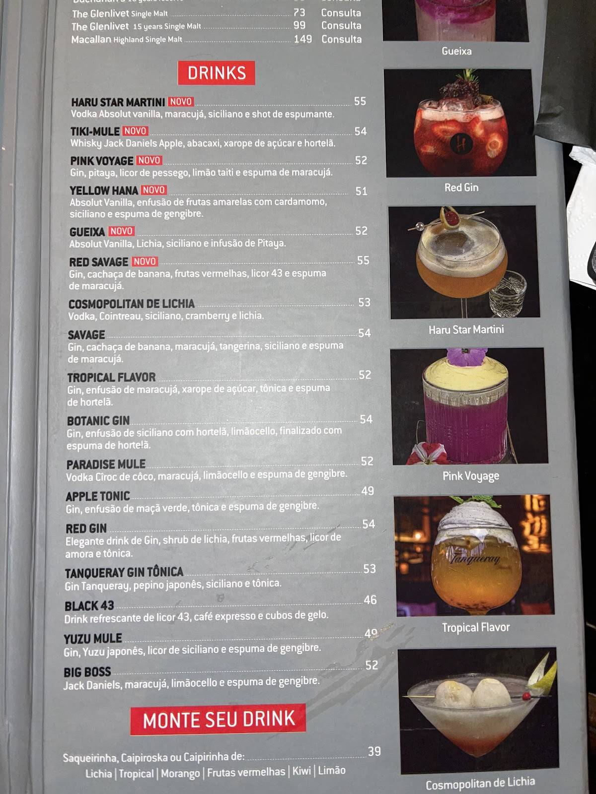 Haru Cozinha Oriental cardápio