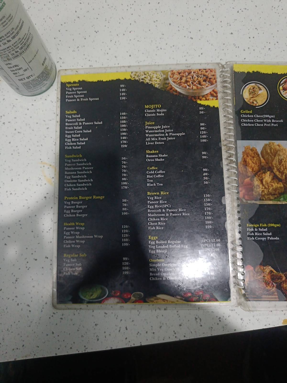 Health Street Cafe menu