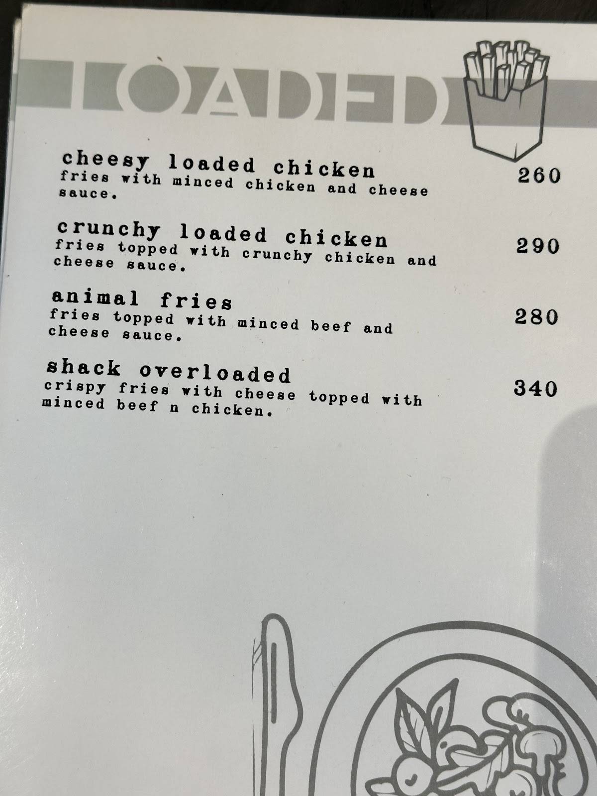 Heavenly Shack menu