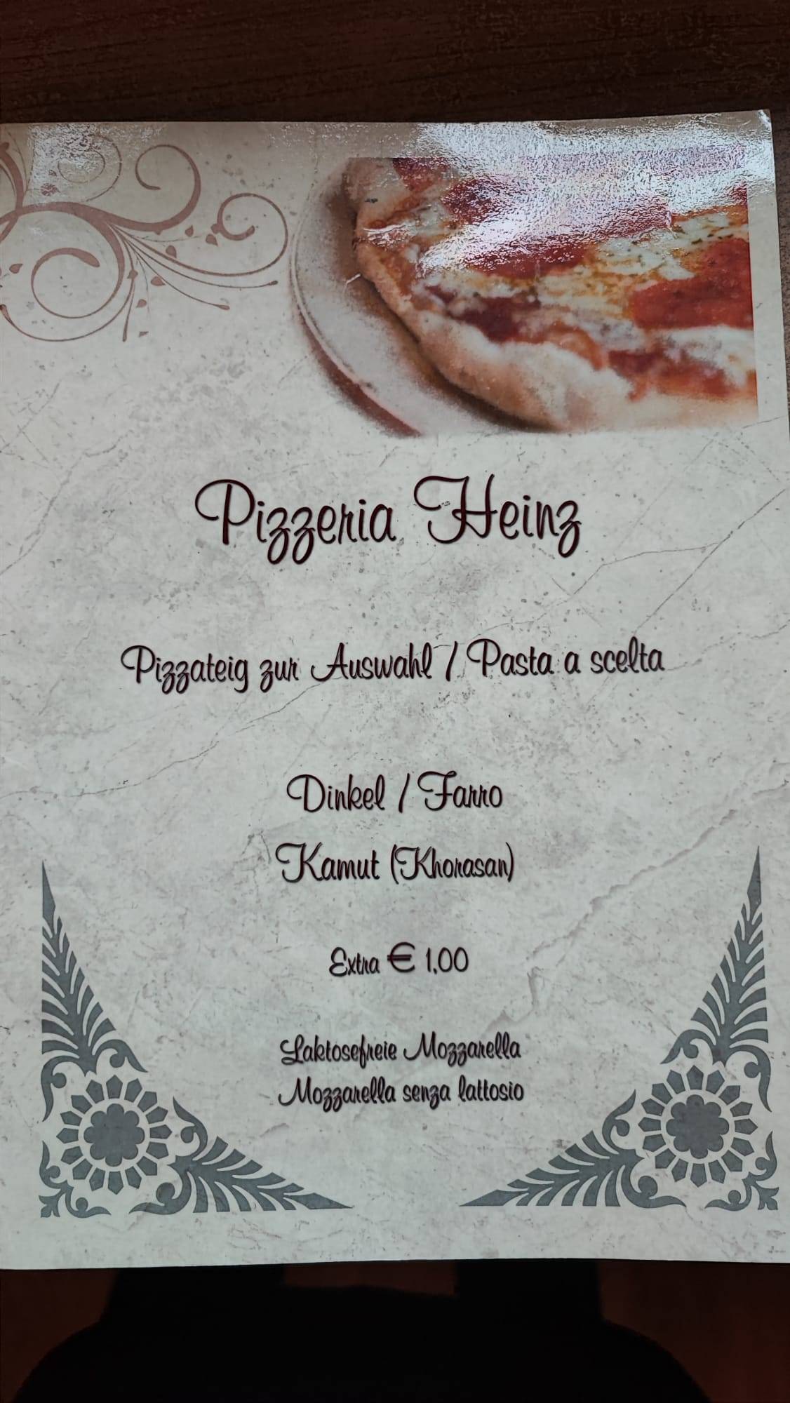 Menu di Pizzeria Heinz 