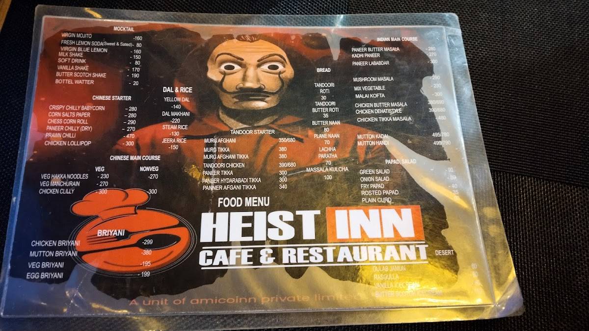 HeistInn menu