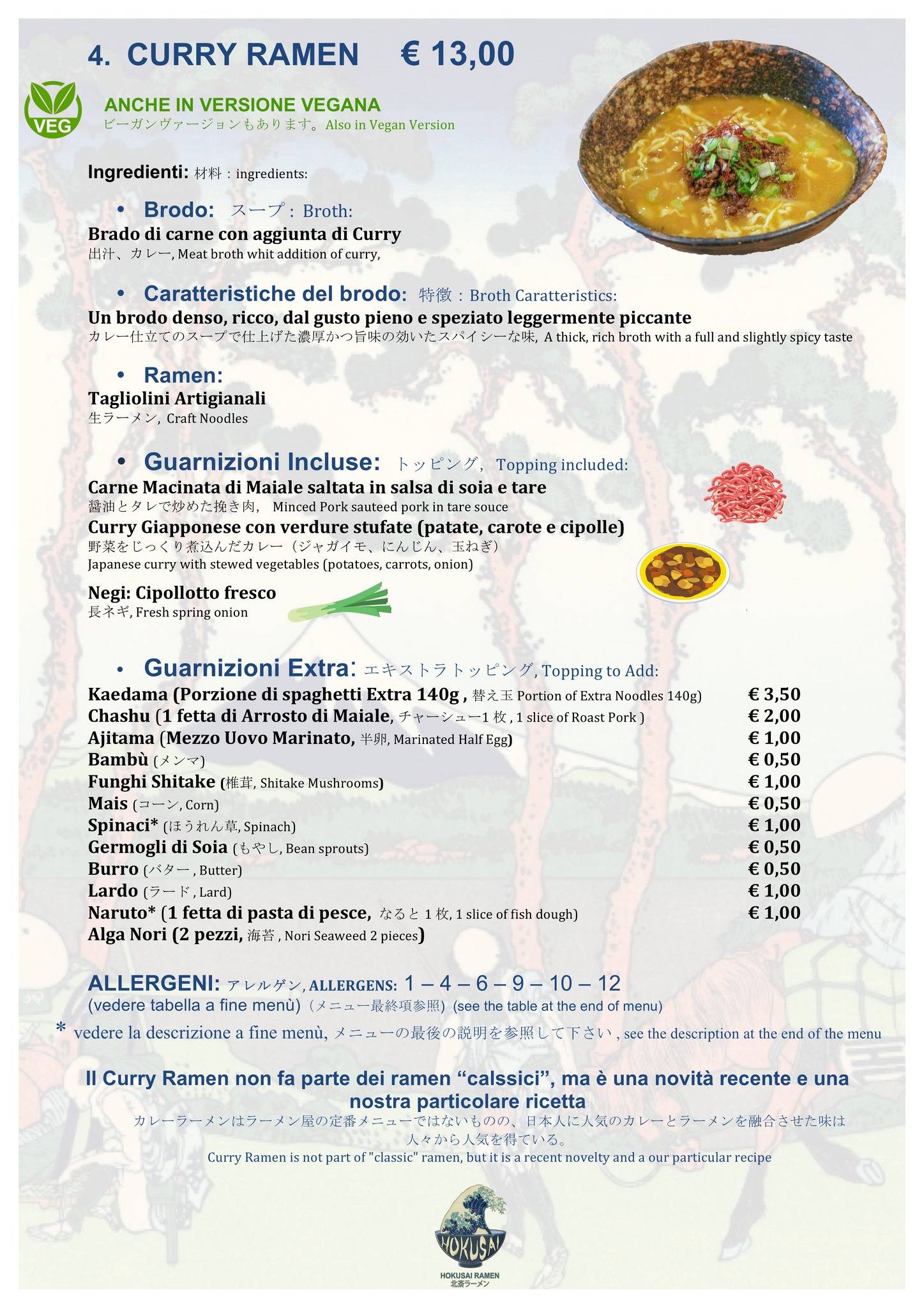 Menu di Hokusai Ramen 